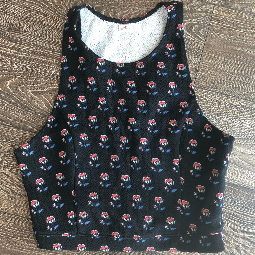 HOLLISTER cute floral crop tank top